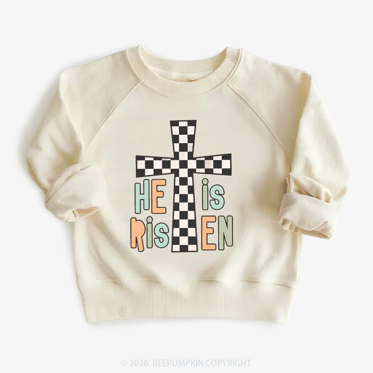 He Is Risen Easter Trendy Christian Kid's Sweatshirt