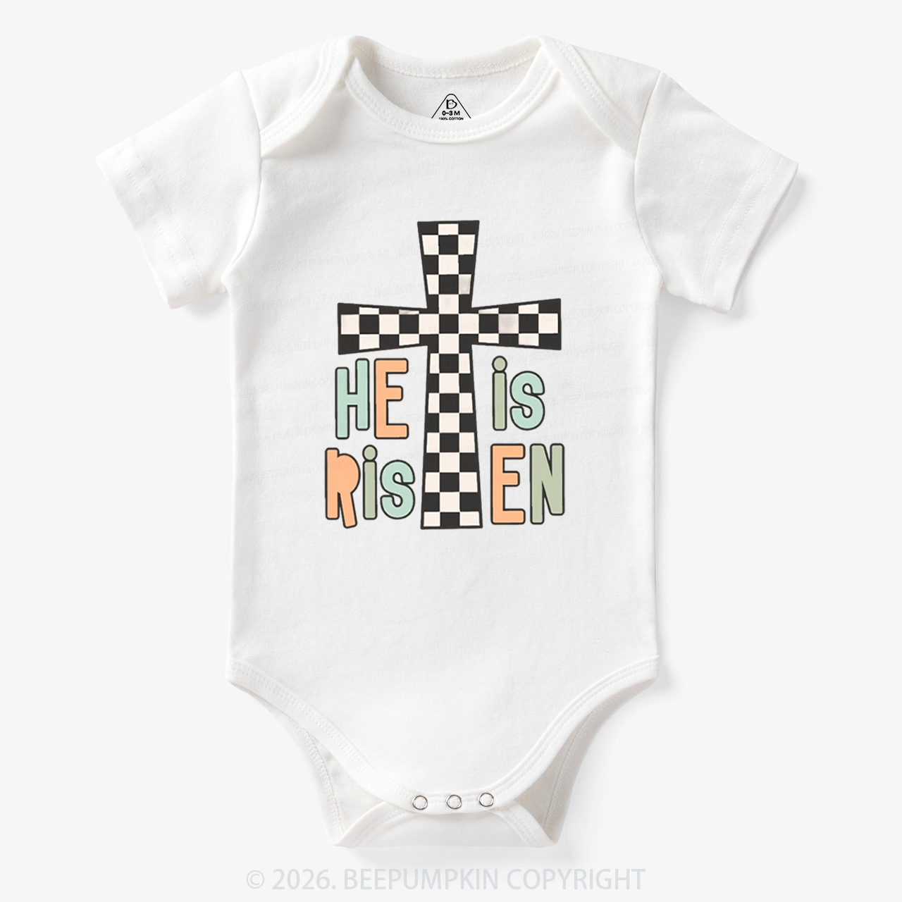 He Is Risen Easter Trendy Christian Bodysuit