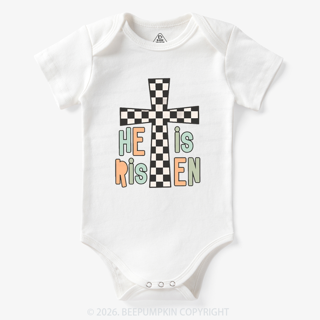 He Is Risen Easter Trendy Christian Bodysuit