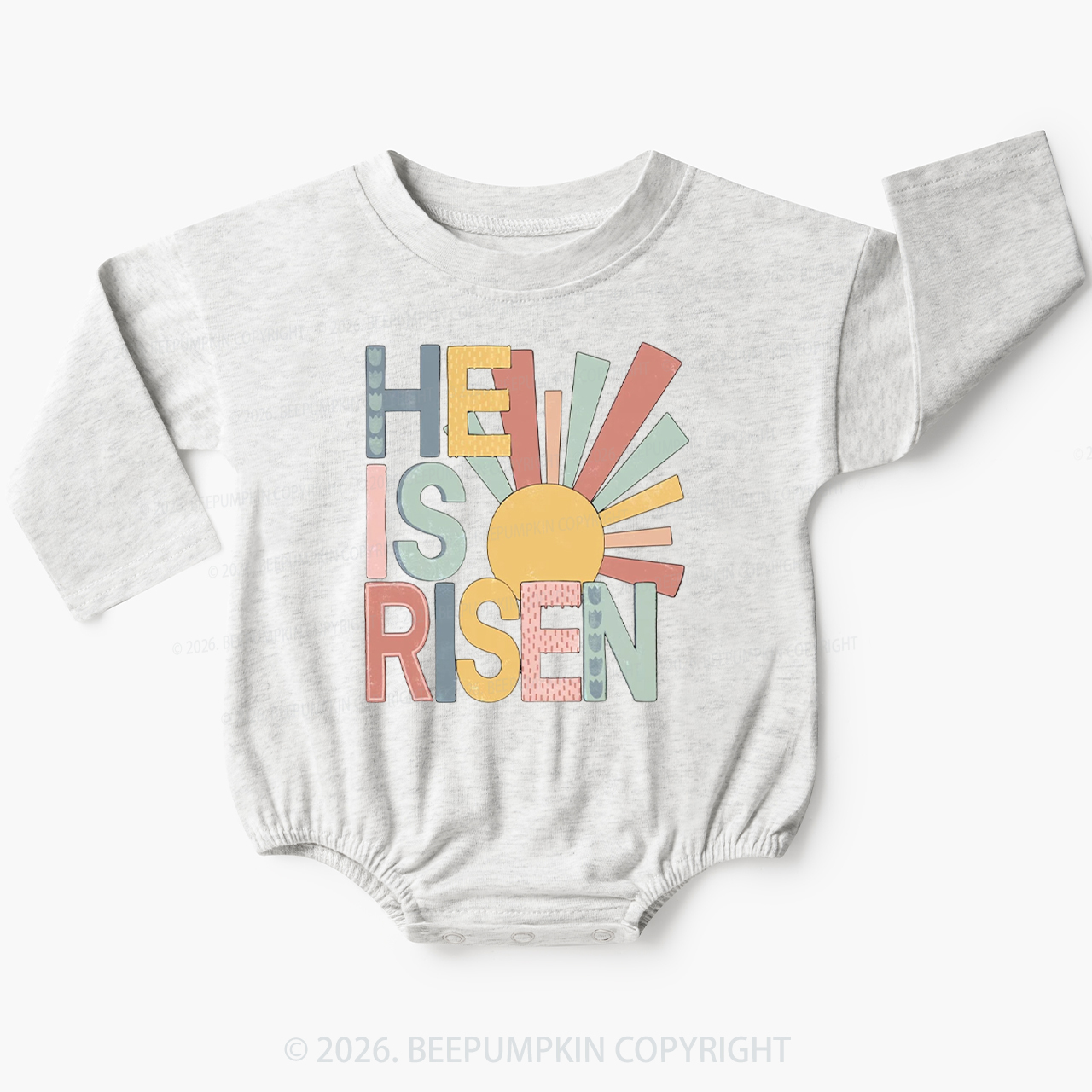 He Is Risen Love Like Jesus Easter Baby Bubble Romper