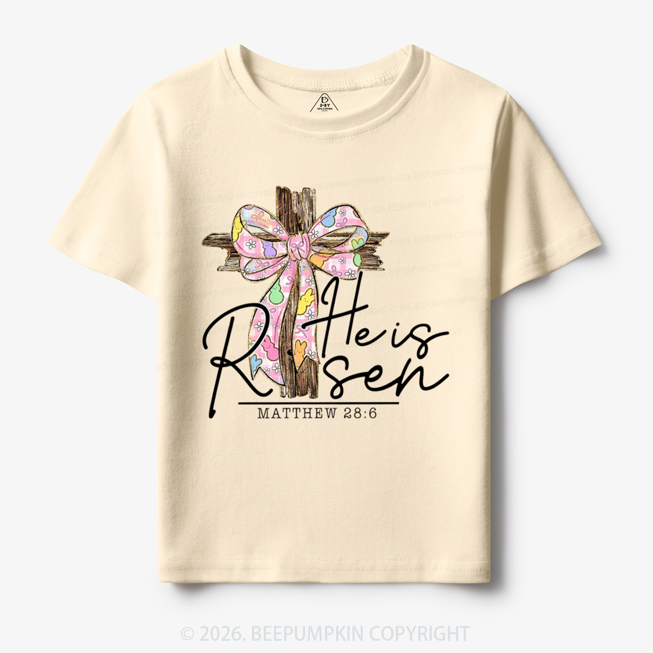 He Is Risen Easter Coquette Bow Toddler&Kid's Tees