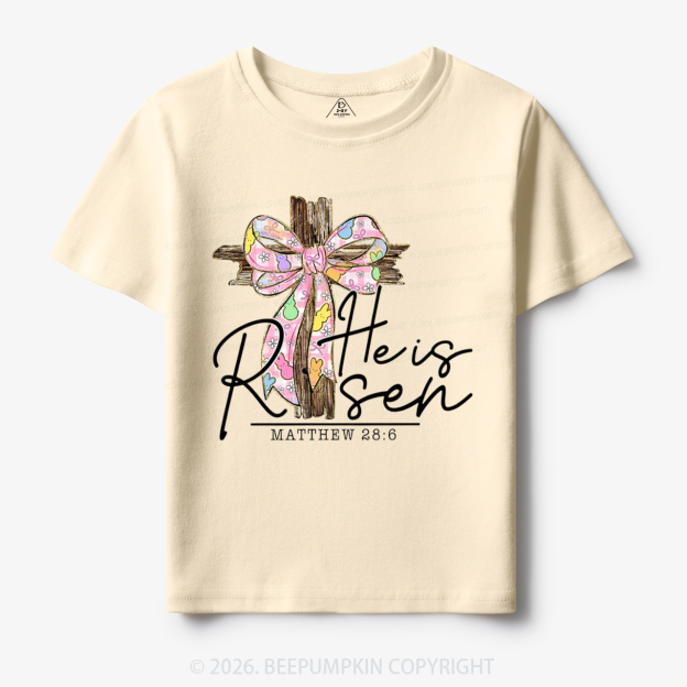 He Is Risen Easter Coquette Bow Toddler&Kid's Tees