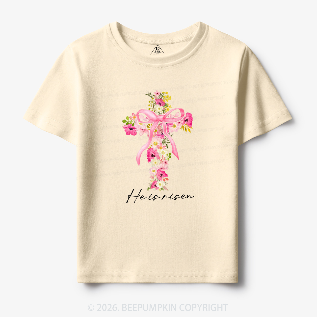 He Is Risen Easter Floral Toddler&Kid's Tees