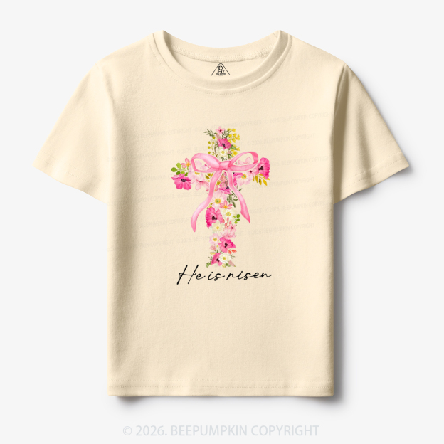 He Is Risen Easter Floral Toddler&Kid's Tees