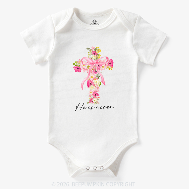 He Is Risen Easter Floral Bodysuit