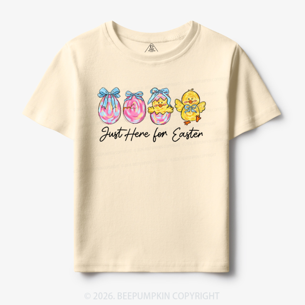 Just Here For Easter Pastel Eggs Coquette Toddler&Kid's Tees