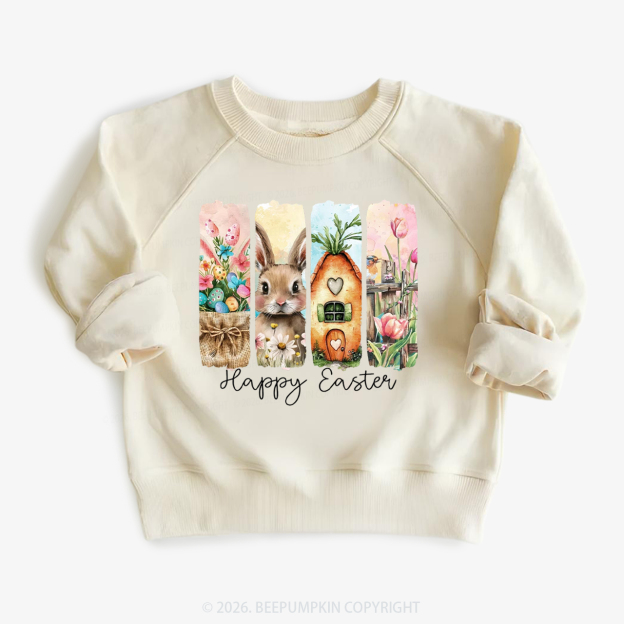 Happy Easter Floral Spring Kid's Sweatshirt