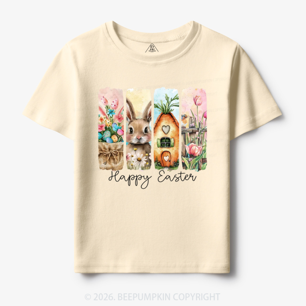 Happy Easter Floral Spring Toddler&Kid's Tees