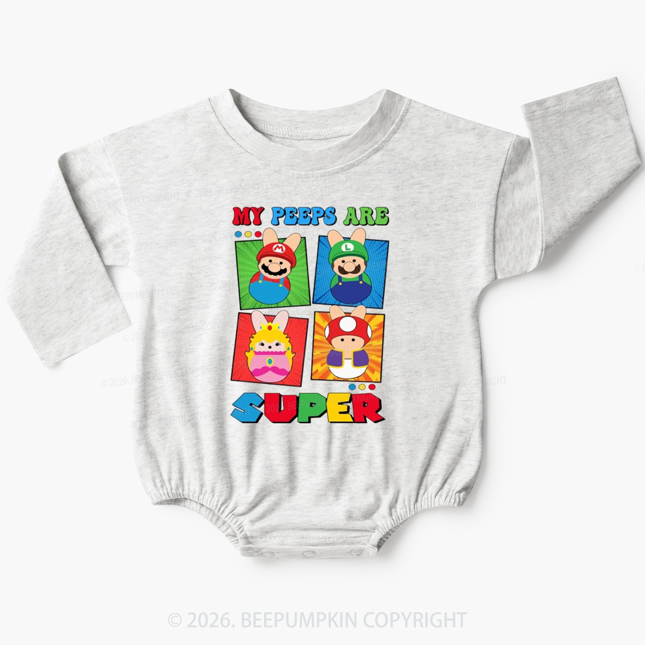 Easter My Peeps Are Super Baby Bubble Romper