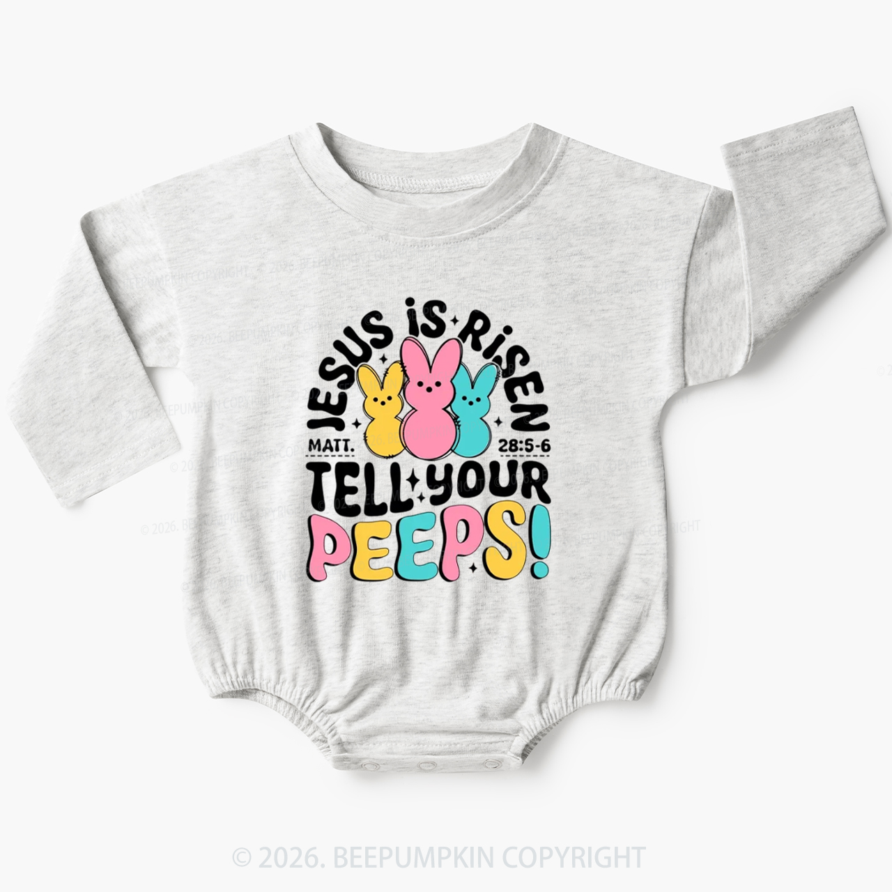 Jesus Is Risen Tell Your Peeps Easter Baby Bubble Romper