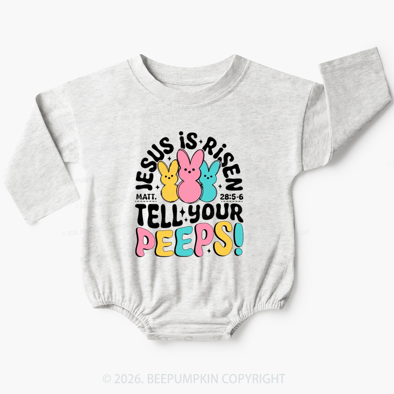 Jesus Is Risen Tell Your Peeps Easter Baby Bubble Romper