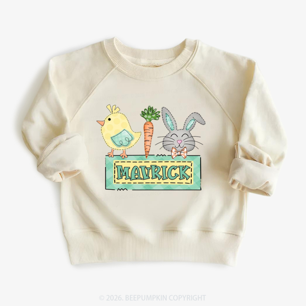 Personalized Name Easter Bunny Carrot Kid's Sweatshirt