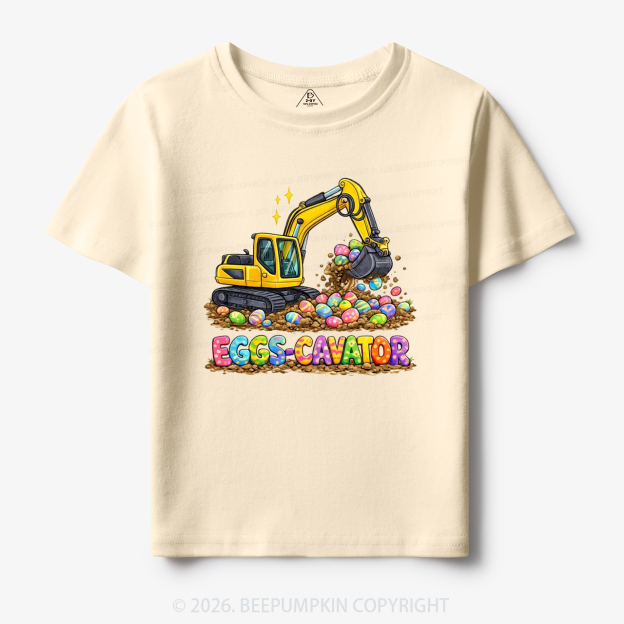 Eggs-Cavator Excavator Easter Toddler&Kid's Tees