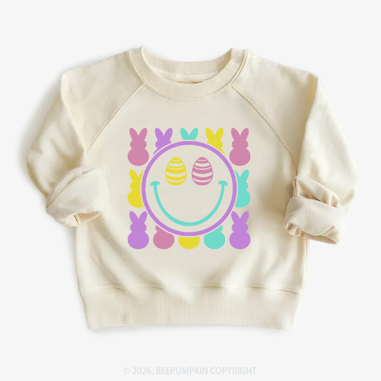 Easter Smiley Chilling Peeps Kid's Sweatshirt