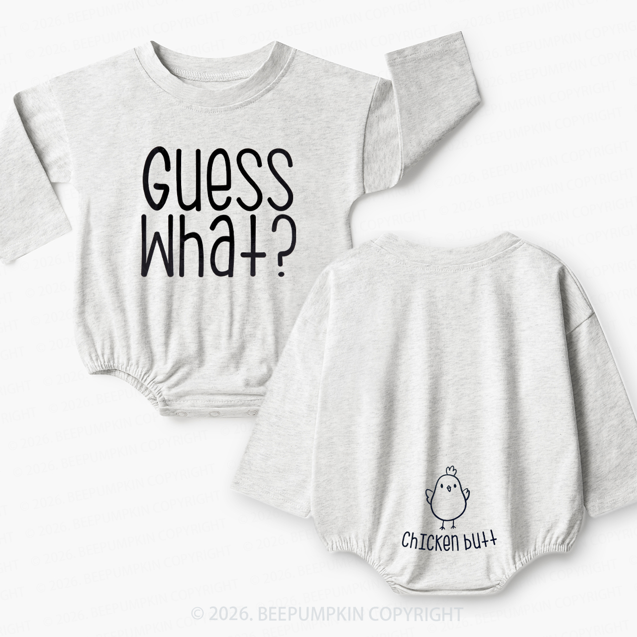 Guess What Chicken Butt Funny Farm Baby Bubble Romper