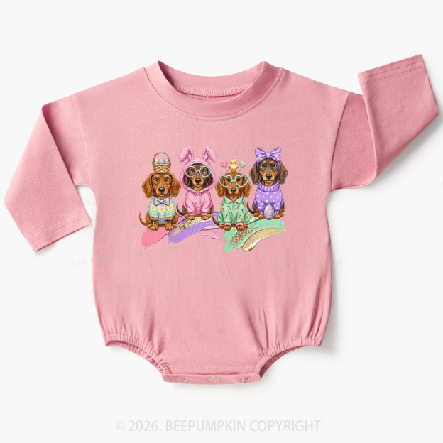 Easter Dog Cute Dachshund Baby Bubble Romper