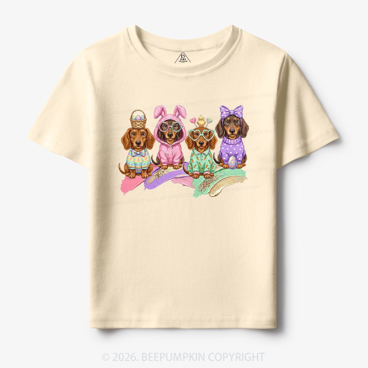 Easter Dog Cute Dachshund Toddler&Kid's Tees