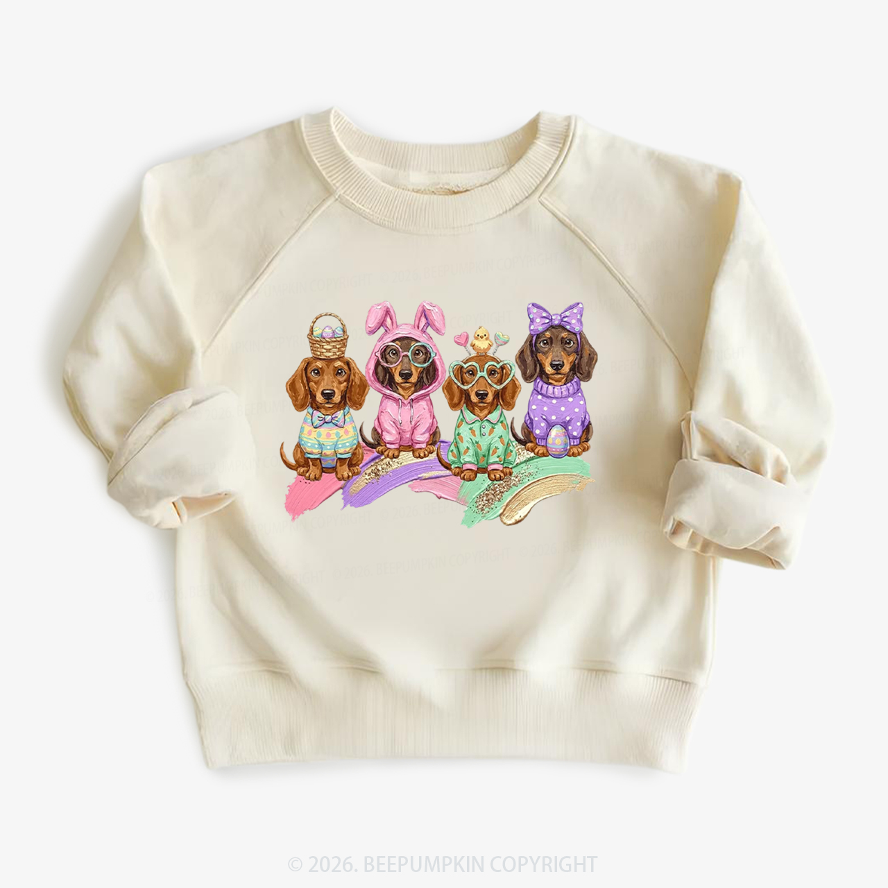 Easter Dog Cute Dachshund Kid's Sweatshirt