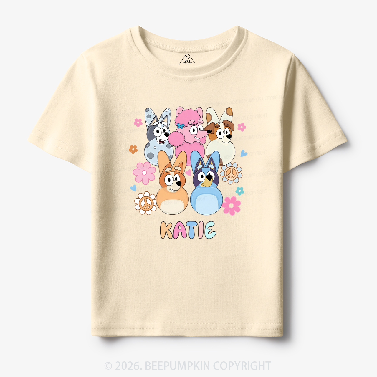 Personalized Cartoon Dog Easter Toddler&Kid's Tees