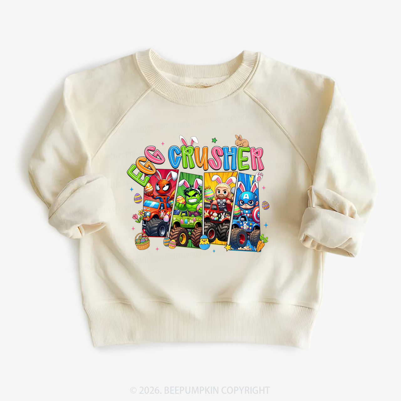 Easter Truck Egg Crusher Kid's Sweatshirt