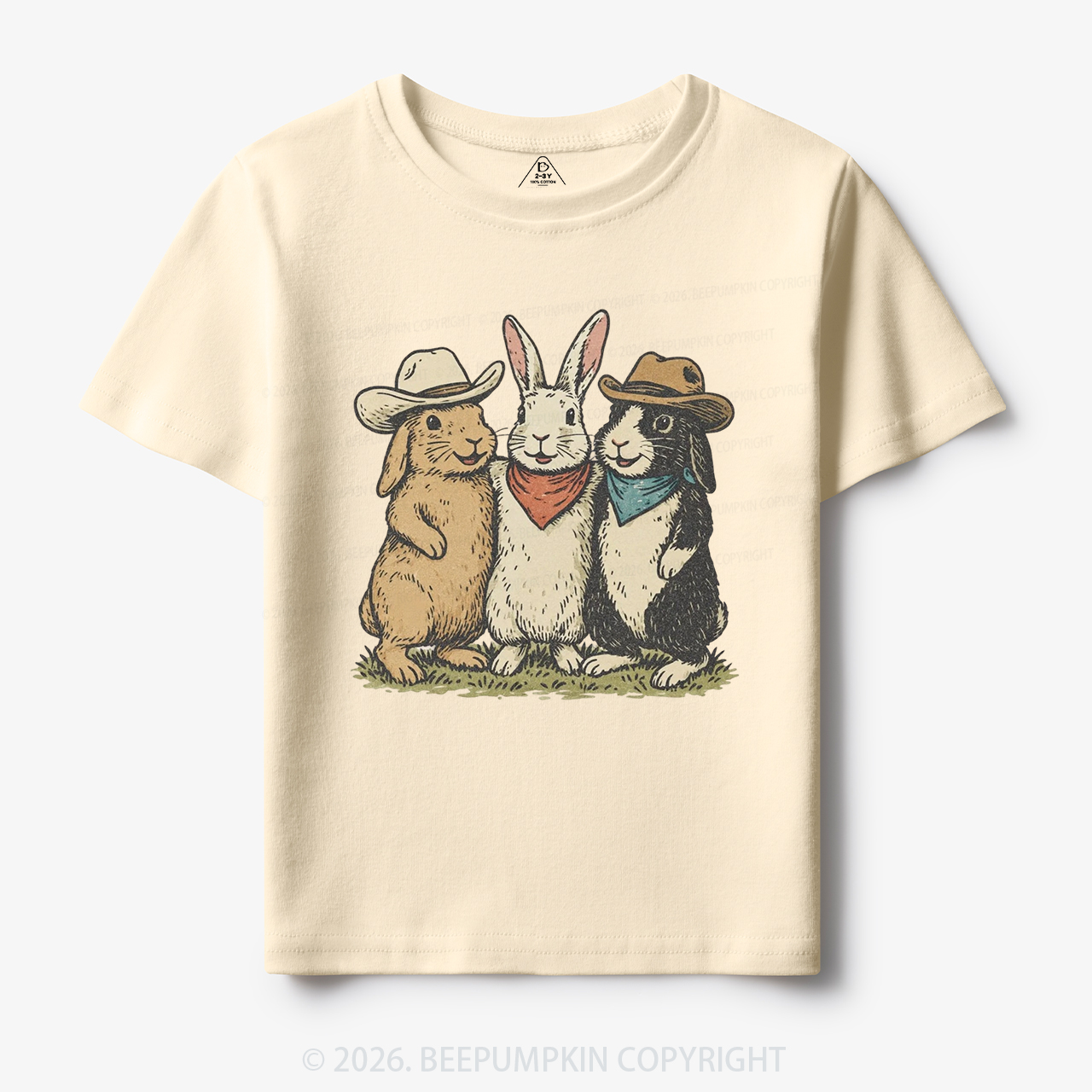 Western Bunnies Easter Toddler&Kid's Tees