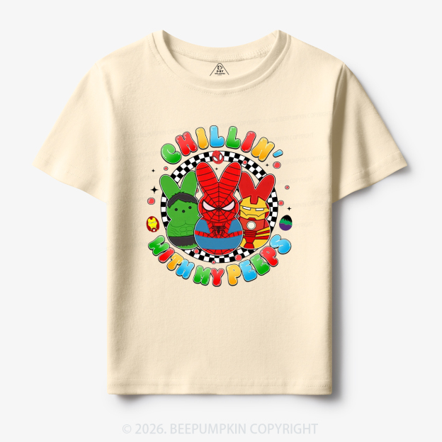 Cartoon Chillin With My Bunny Easter Toddler&Kid's Tees