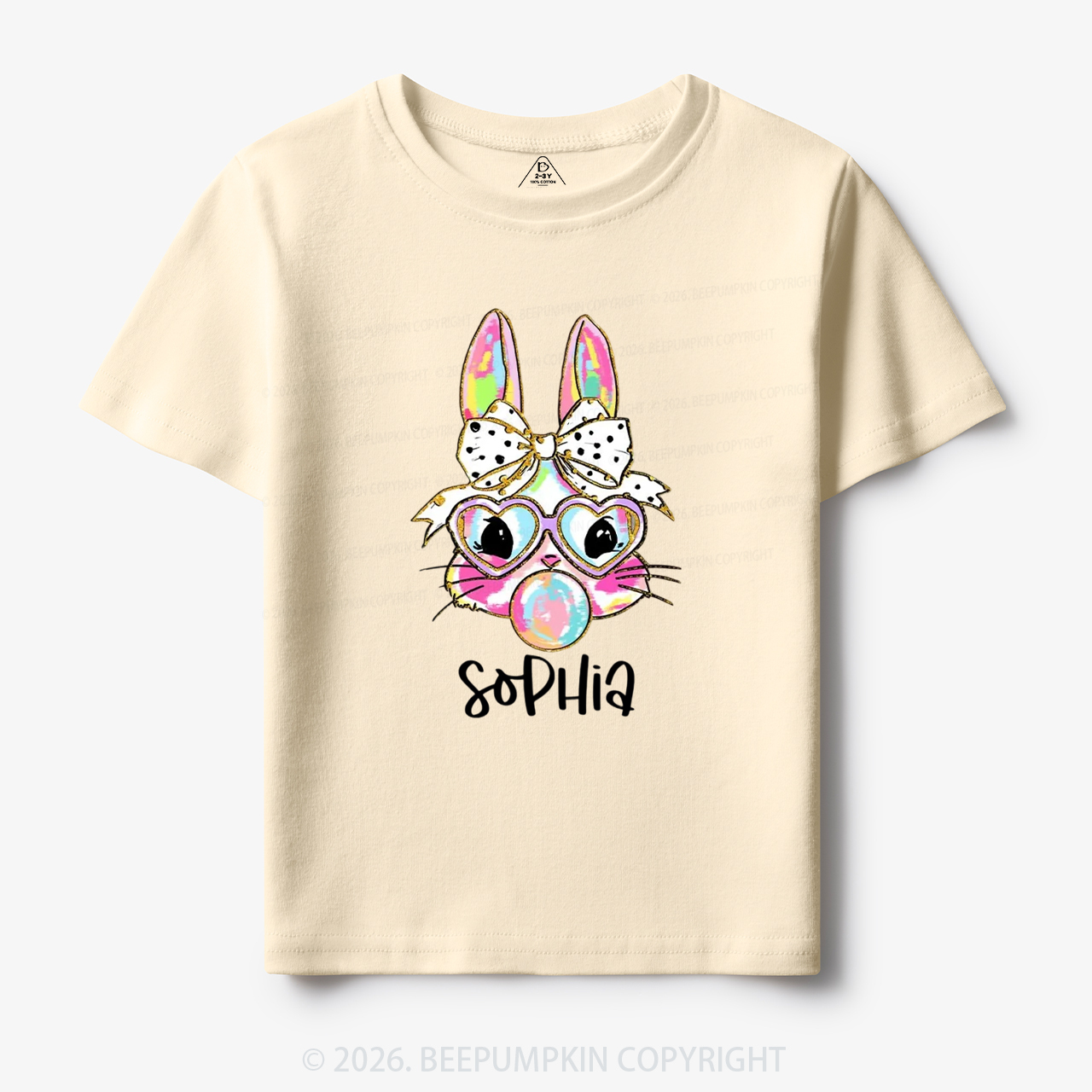 Personalized Kid Name Easter Bunny Coquette Bow Toddler&Kid's Tees