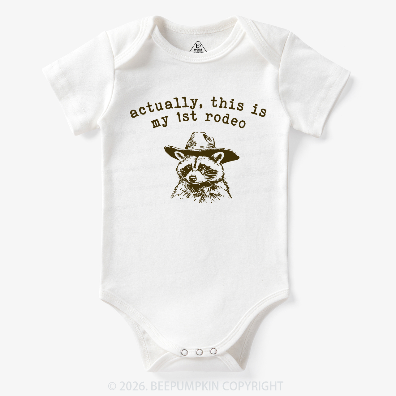 Raccoon My first Rodeo Birthday Bodysuit