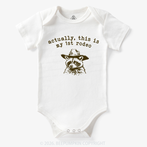 Raccoon My first Rodeo Birthday Bodysuit