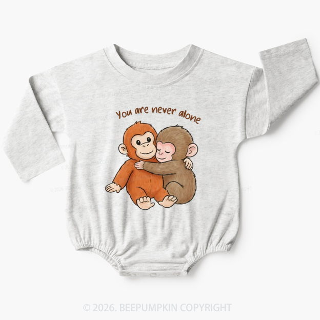 You Are Never Alone Punch Monkey Baby Bubble Romper