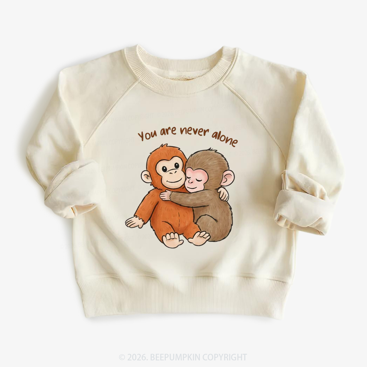 You Are Never Alone Punch Monkey Kid's Sweatshirt