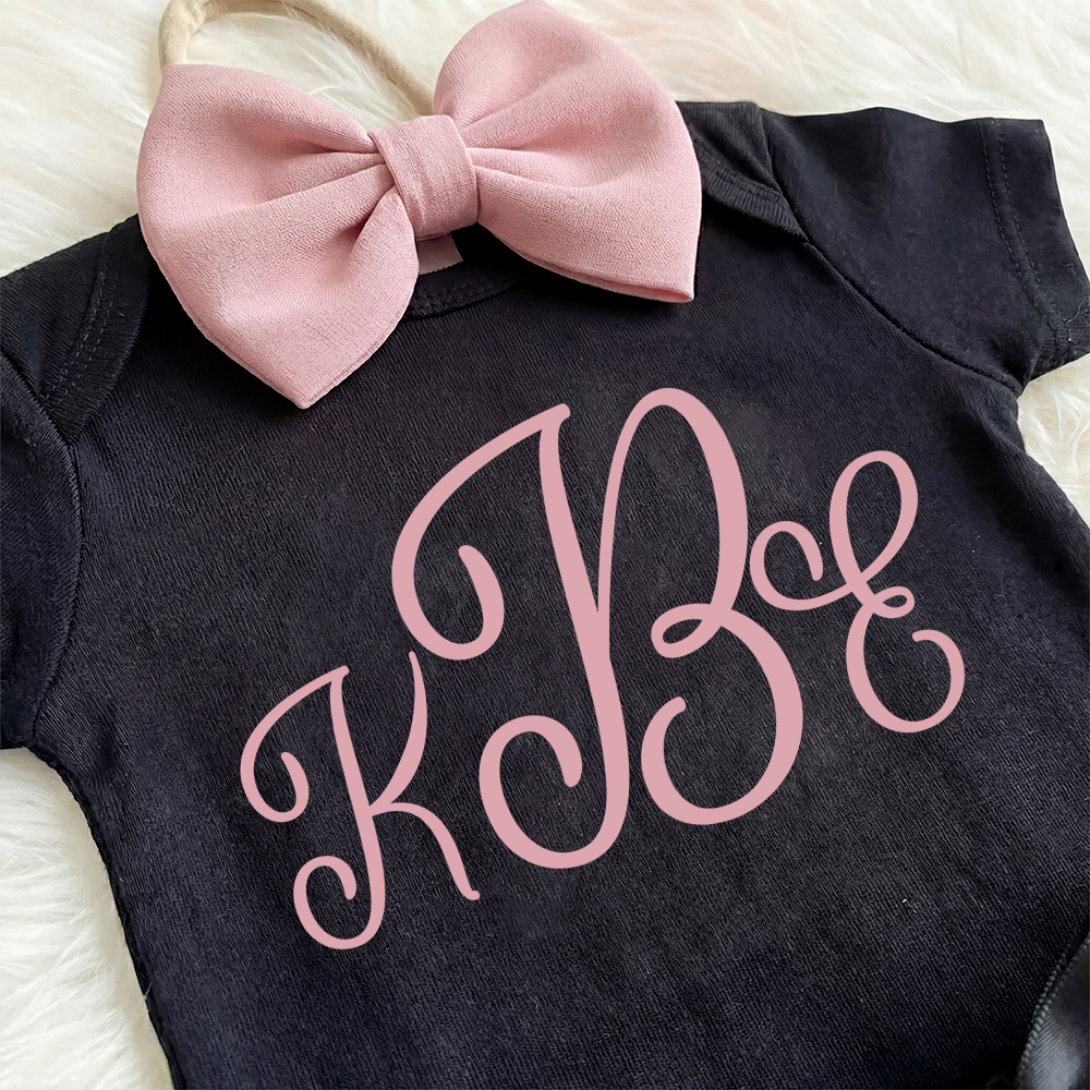 3 Pieces Black Tutu Baby Girl's Name Oufit Set
