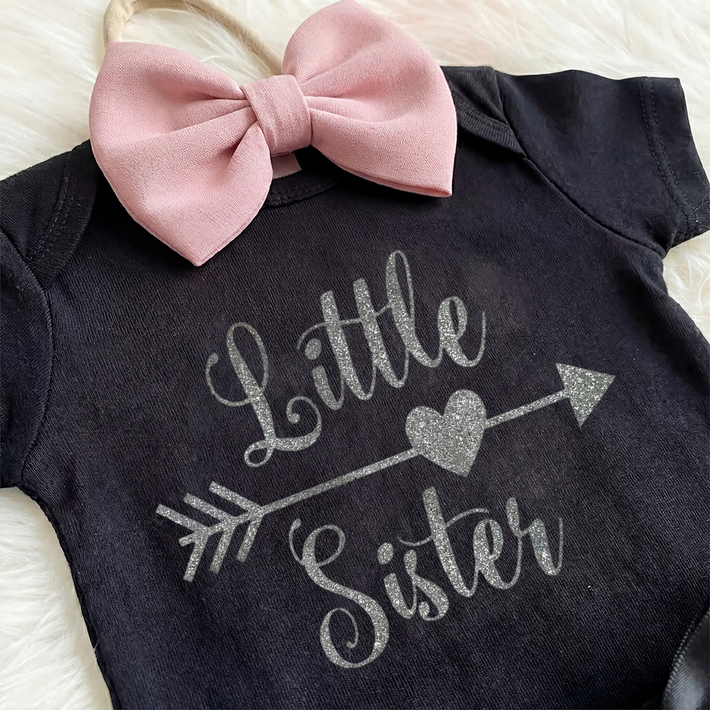 3 Pieces Little Sister Black Tutu Baby Girl Oufit Set