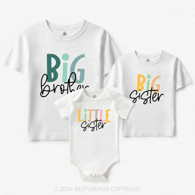 Big & Little Bond Matching Tees For Siblings