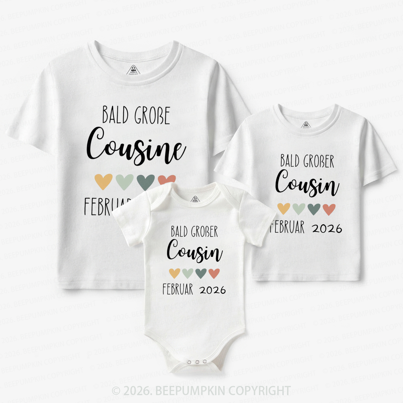 Personalized Little Cousin Crew Matching Tees For Siblings