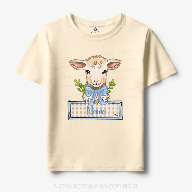 Personalized Baby Lamb With Bow Toddler&Kid's Tees
