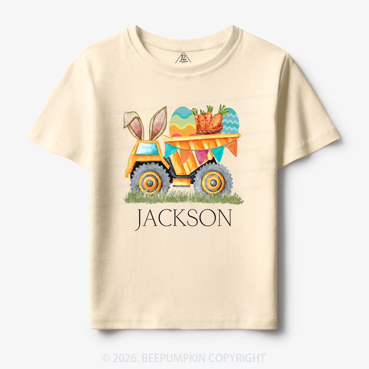Personalized Name Easter Dump Truck Toddler&Kid's Tees