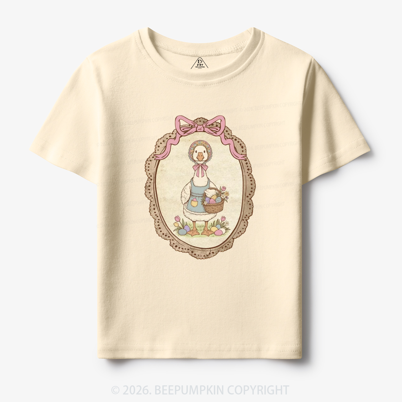 Floral Coquette Spring Easter Goose Toddler&Kid's Tees