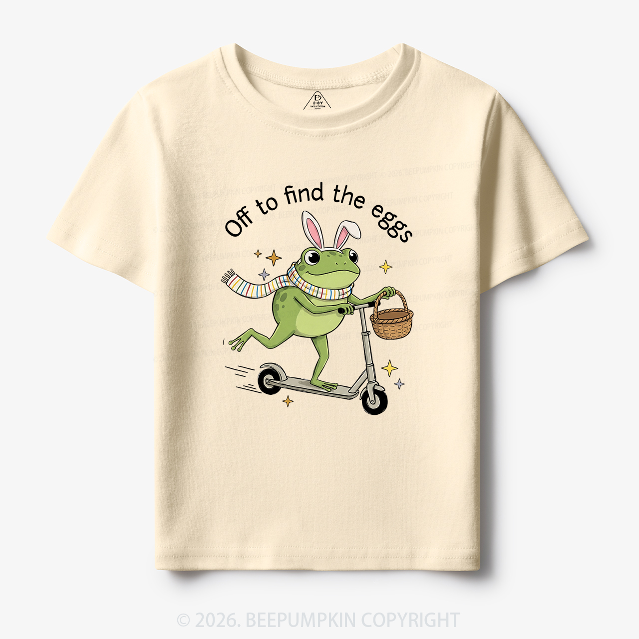 Funny Frog on Scooter Easter Egg Toddler&Kid's Tees 7