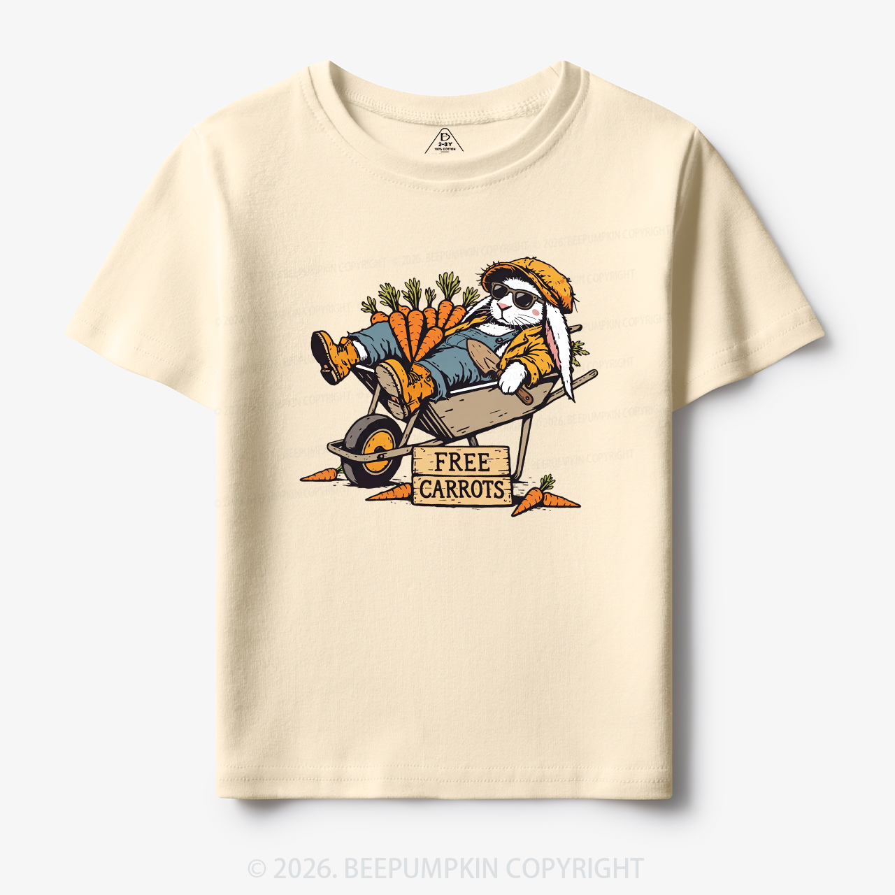 Cool Bunny Free Carrots Easter Toddler&Kid's Tees