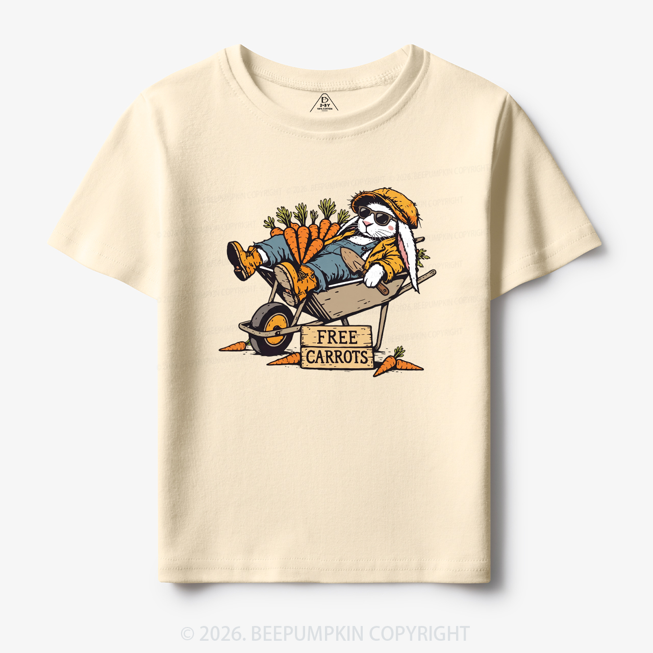 Cool Bunny Free Carrots Easter Toddler&Kid's Tees