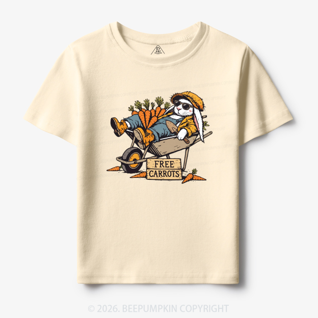 Cool Bunny Free Carrots Easter Toddler&Kid's Tees