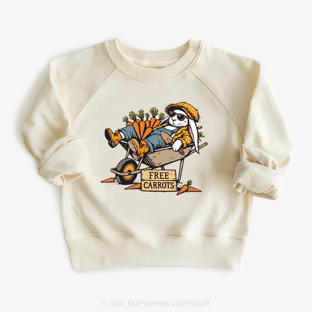 Cool Bunny Free Carrots Easter Kid's Sweatshirt