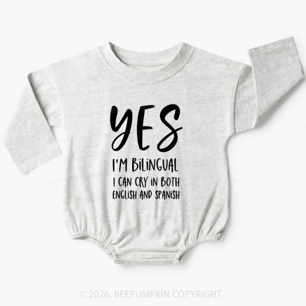 Personalized Color Funny Bilingual Baby Bubble Romper