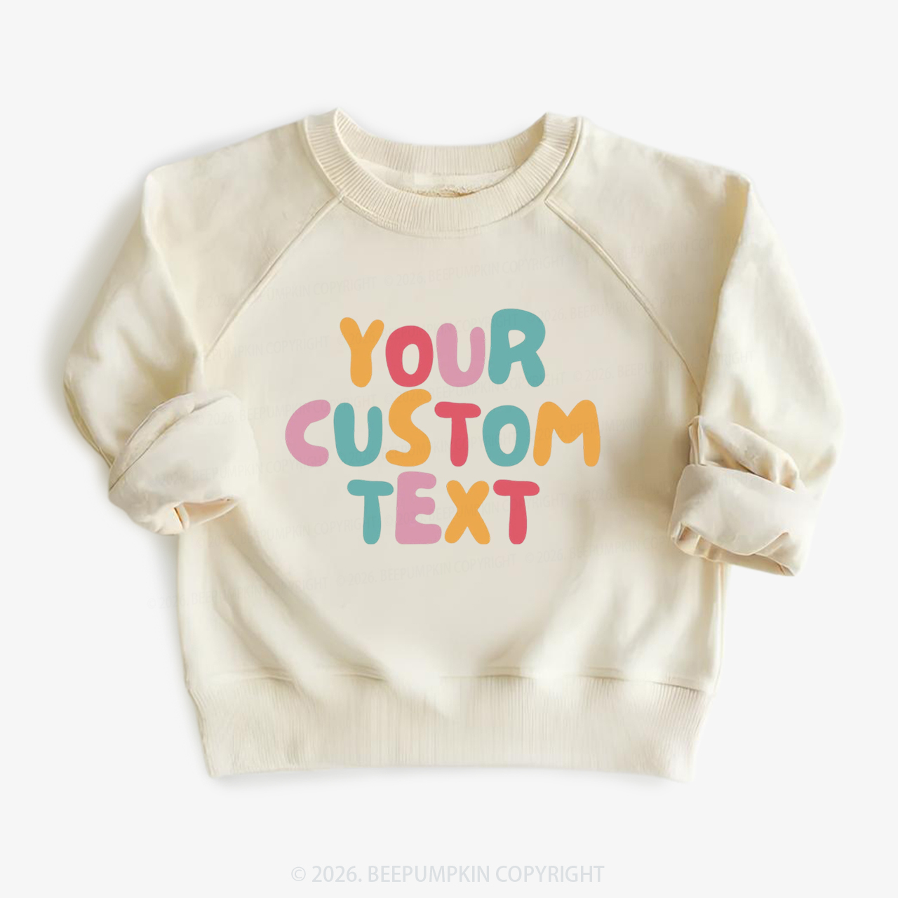 Personalized Retro Your Text Kid's Sweatshirt