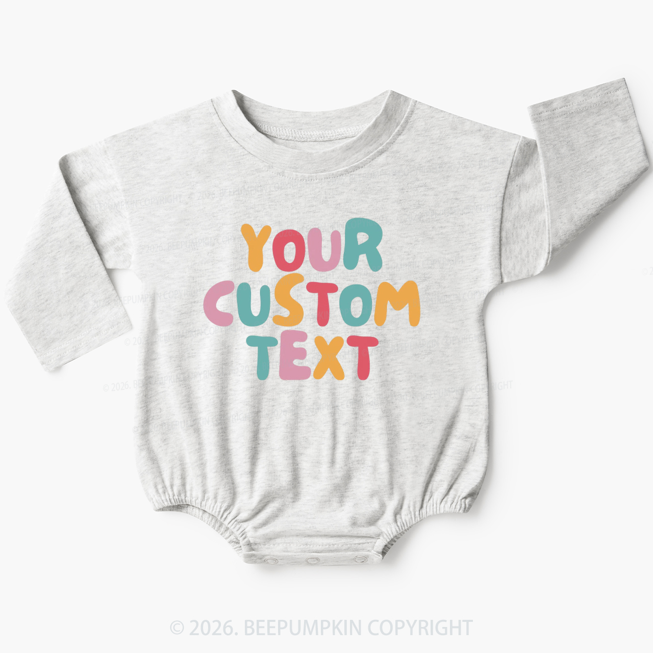 Personalized Retro Your Text Baby Bubble Romper