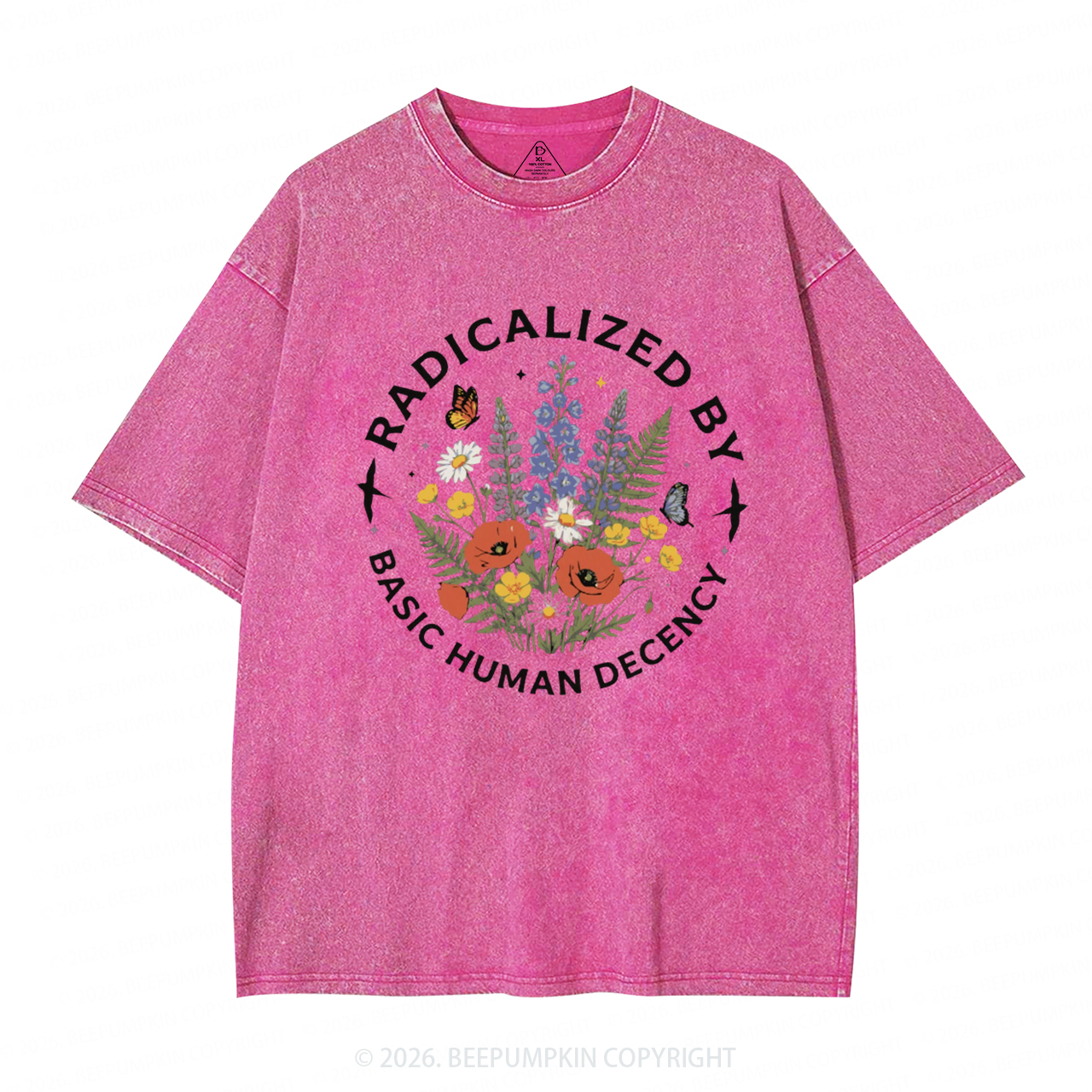 Radicalized By Basic Human Decency Washed T-Shirts