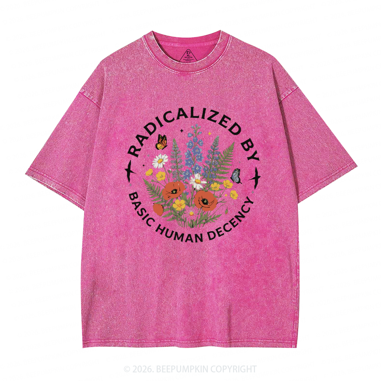 Radicalized By Basic Human Decency Washed T-Shirts