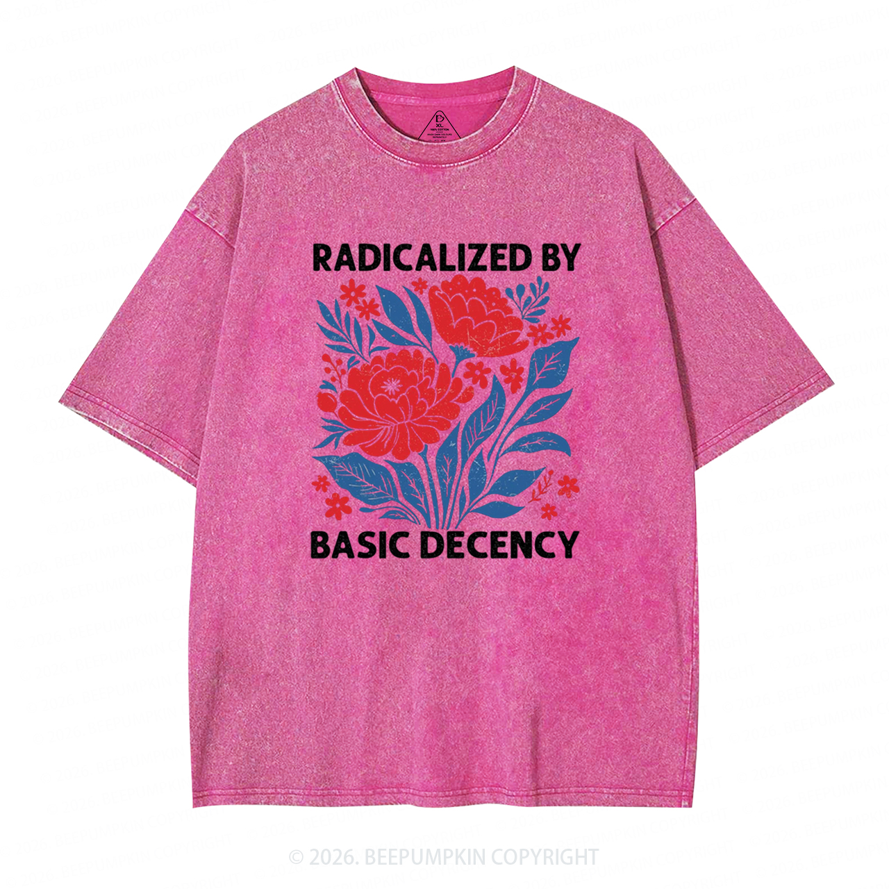 Radicalized By Basic Decency Feminist Washed T-Shirts