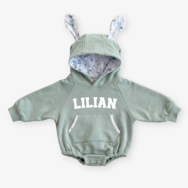 Personalized Name Rabbit Baby Bubble Romper